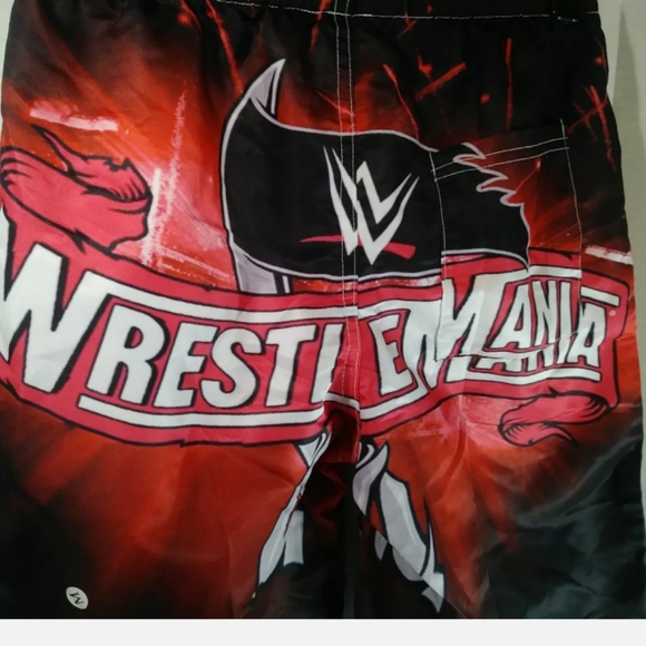 Cosplay Boy's Size Medium Red With Multicolored 3D Graphic Design Swimtrunks - Picture 6 of 7